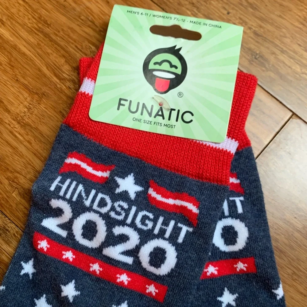 🌟FREE🌟NWT Novelty American Election Crew Socks Red/White/Blue Stars Unisex OS